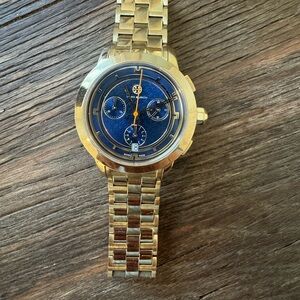 Tory Burch Gold and Blue Women's Watch